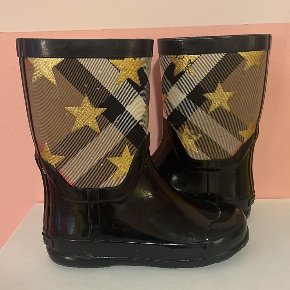 Gorgeous Burberry Star & Check Rain Boots Size 27 - Picture 3 of 11